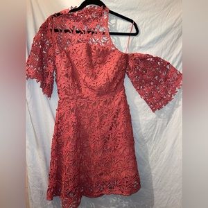 Pink Lace Mini Dress